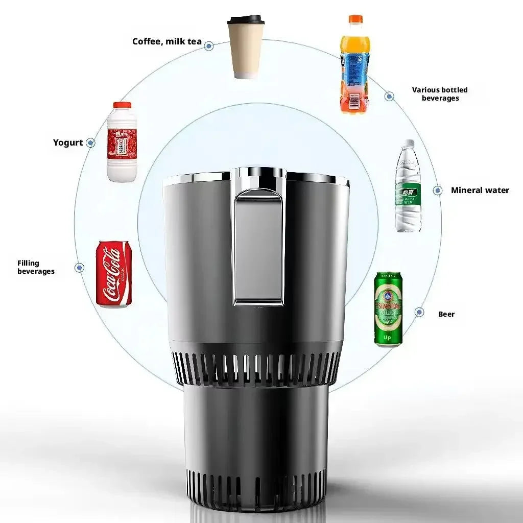 Car Intelligent Quick Cooling Cup Dual Use Rapid Freezer Holder Mini Fridge Heating And Cooling Cup for Hot And Cold Beverages