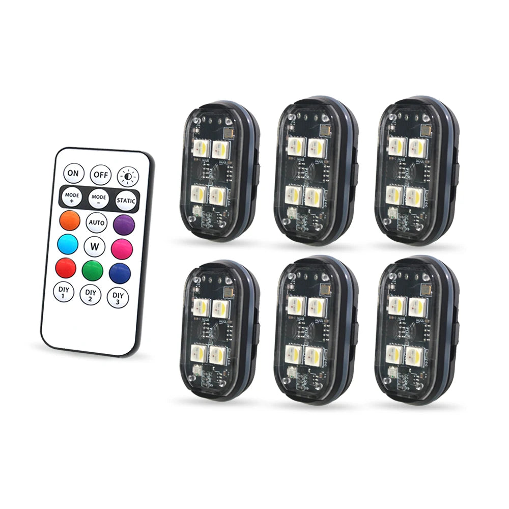 🌈 RGB LED Car Light – 16 Kolorów, Pilot i Efekt Luksusowego Wnętrza