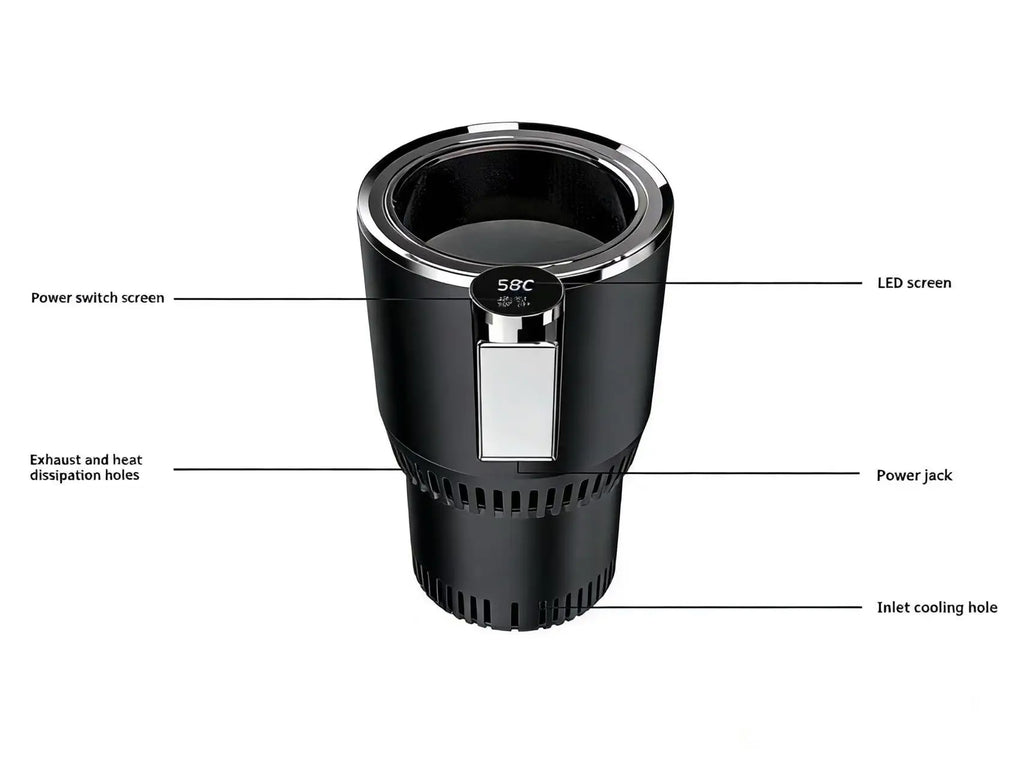 Car Intelligent Quick Cooling Cup Dual Use Rapid Freezer Holder Mini Fridge Heating And Cooling Cup for Hot And Cold Beverages