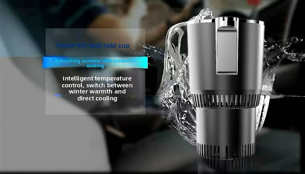 Car Intelligent Quick Cooling Cup Dual Use Rapid Freezer Holder Mini Fridge Heating And Cooling Cup for Hot And Cold Beverages