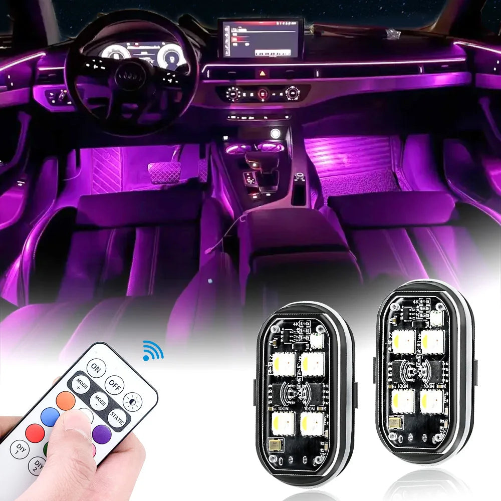 🌈 RGB LED Car Light – 16 Kolorów, Pilot i Efekt Luksusowego Wnętrza
