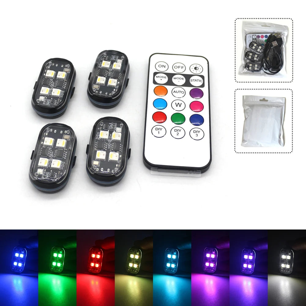 🌈 RGB LED Car Light – 16 Kolorów, Pilot i Efekt Luksusowego Wnętrza