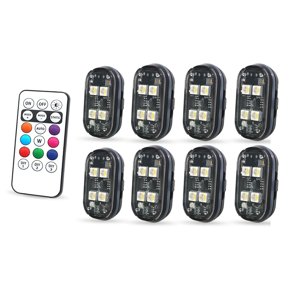 🌈 RGB LED Car Light – 16 Kolorów, Pilot i Efekt Luksusowego Wnętrza