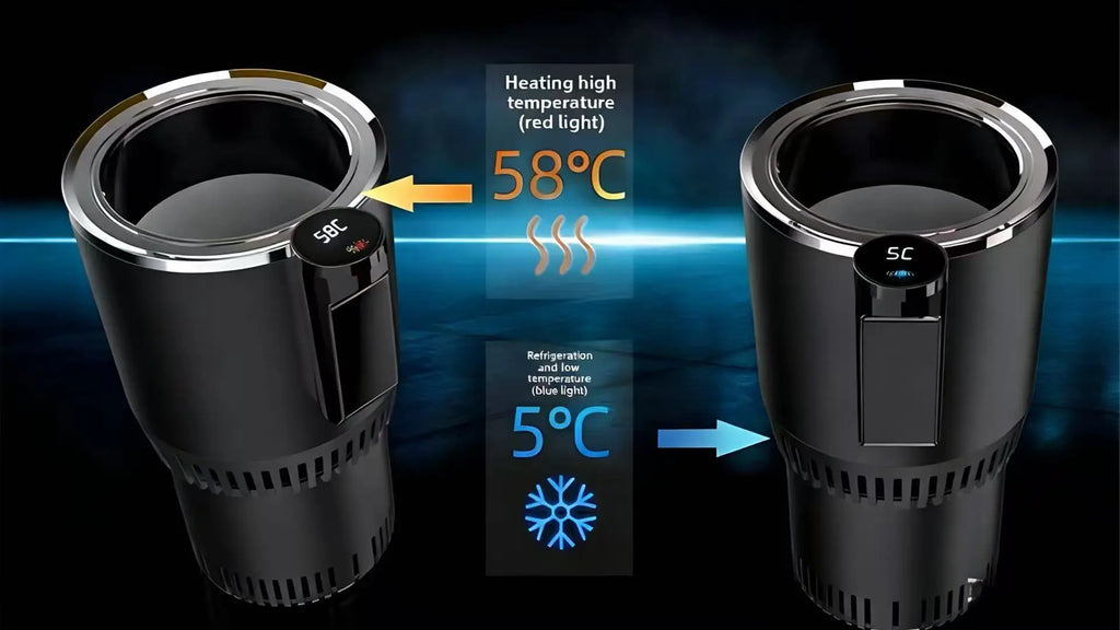 Car Intelligent Quick Cooling Cup Dual Use Rapid Freezer Holder Mini Fridge Heating And Cooling Cup for Hot And Cold Beverages