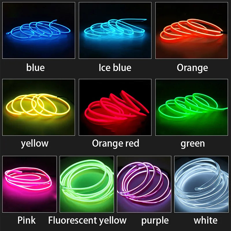 🚗 Neon Ambient LED do Samochodu – Elastyczna Taśma Świetlna Premium