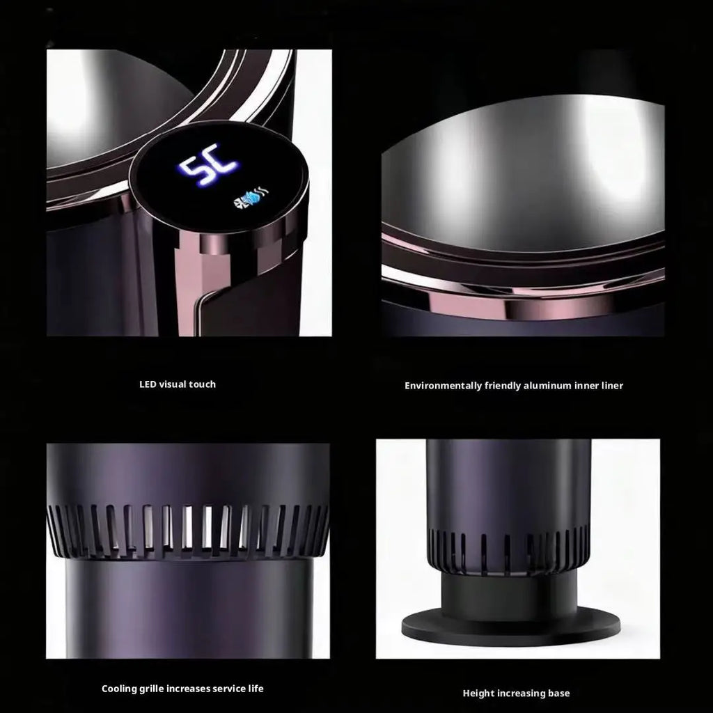 Car Intelligent Quick Cooling Cup Dual Use Rapid Freezer Holder Mini Fridge Heating And Cooling Cup for Hot And Cold Beverages